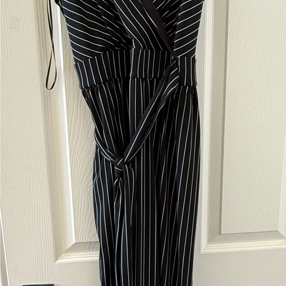 Kaileigh Monochrome Striped Romper